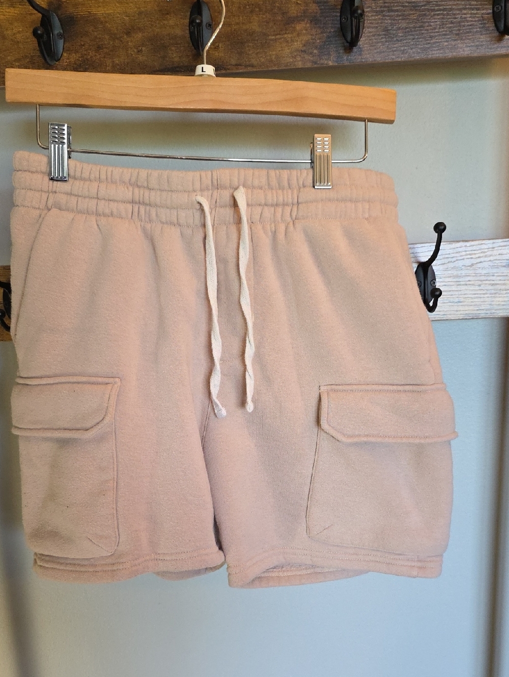 Pacsun Cozy Cargo Pocket Drawstring Shorts - Tan